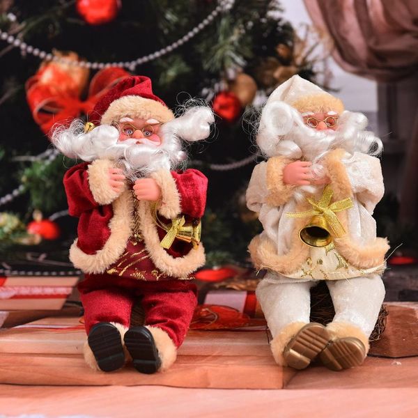 

christmas decorations seting posture flannel santa doll small doll ornaments christmas day gift pendant