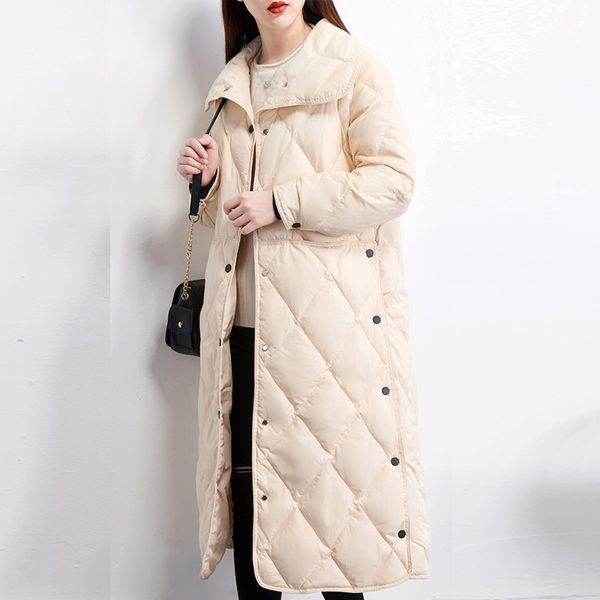 

winter jacket women winter women ultra light down jacket white duck down jackets long down parka female solid coat outwear, Black