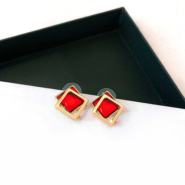 

2020 new korean simple temperament square rhinestones silver needle stud earrings for fashion women girl jewelry accessories, Golden;silver