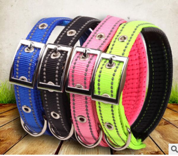 

pet reflective collar nylon foam cotton dog collar new style adjustable comfortable dog cat necklace pet supplies