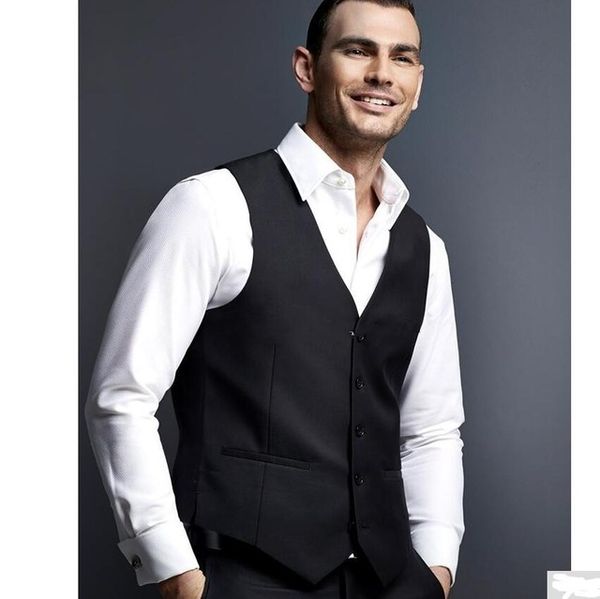 

new classic groom vests black groomsmens man vest custom made size and color five buttons wedding prom dinner waistcoat, Black;white
