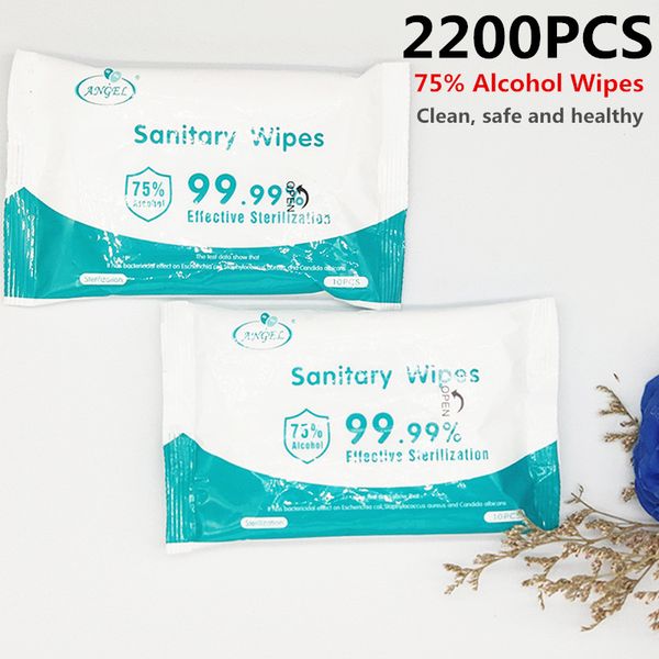 

2200шт антивирусные поставки 220 мешков дезинфекционные салфетки 75% спирт дезинфицируют салфетки противоэпидемические бактерии дезинфекцион, Blue;white