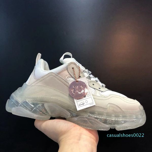 

green clear подошва тройной конструктор тройной крупногабаритные sneaker vintage кроссовки 2020 новые цвета мужчины женщины повседневная обу, Black