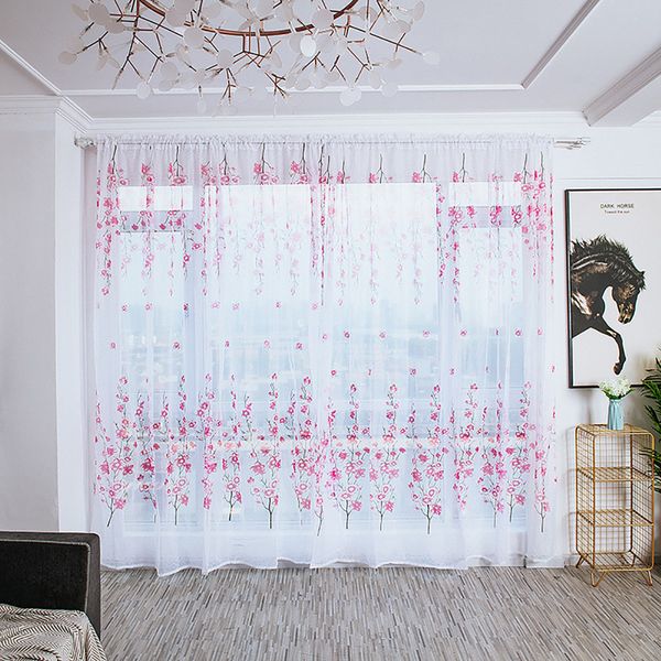 

window curtain trees sheer curtain window treatment voile drape valance fabric room decor home improvement decoration