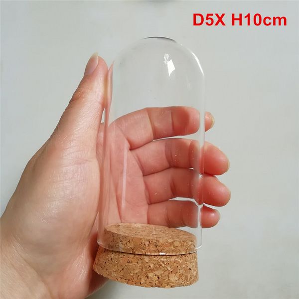 

20 x glass dome cover cloche bell jar with round cork base table garden wedding diy display case d5x h10cm