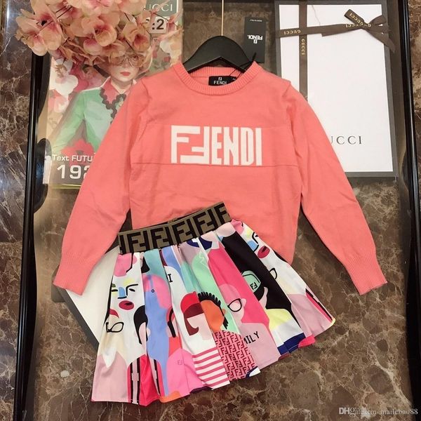 

fenash10 2020 big kids girls autumn clothing sets new pattern korean leisure time printing in children suit set clothes 0818, White