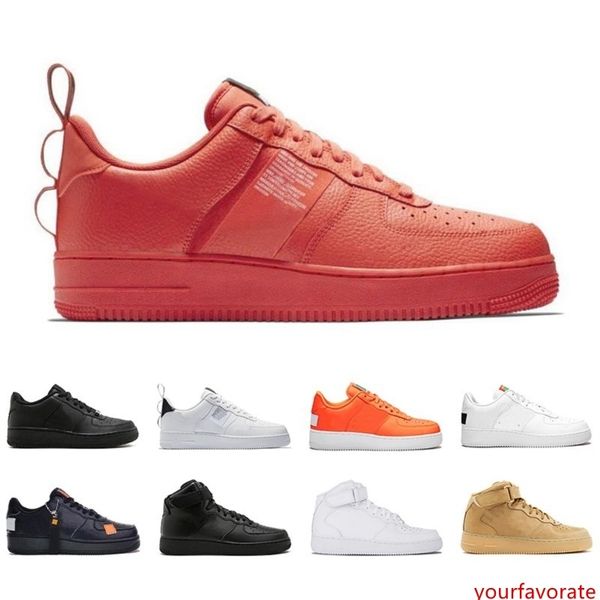 

2019 discount 1 utility classic black white men women casual shoes red one sports skateboarding high low cut wheat trainers sneakers 36-45