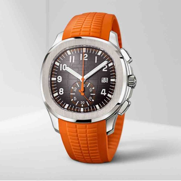 

2020 wristwatches for men 40mm mens mechanical automatic watches sapphire black rubber strap watch mens wristwatch movement watches, Slivery;brown
