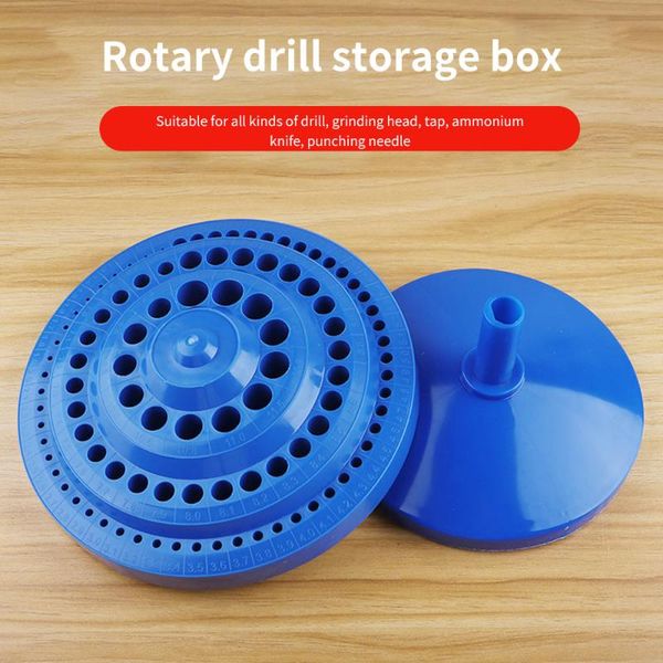 

1 pc drill bit storage case stand round shape hard plastic organizer 100pcs hole tool multi-purpose