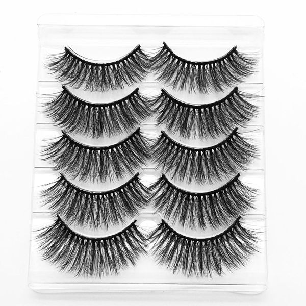 

5 pairs false eyelashes natural fake individual faux cils mink eyelash extensions 3d mink volume wispy lashes ipek kirpik