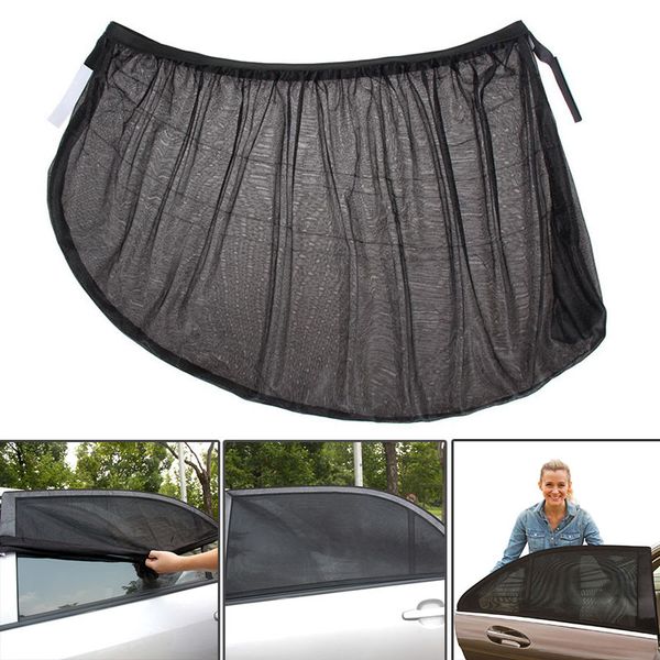 

2x car side window glass cover sunshade curtain uv protection shield sun shade visor mesh car-covers with magic sticker