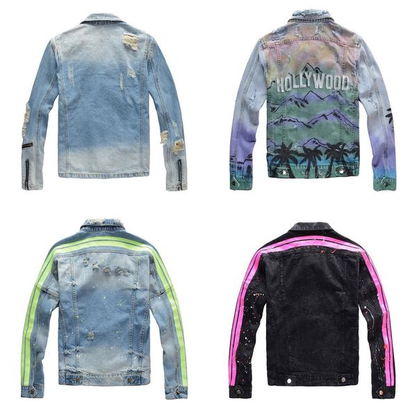 

qaulity am luxury mens designer jacket men women print denim jacket mens designer coat black blue size m-4xl, Black;brown