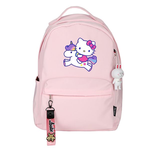 

anime hello kitty women backpack school bags for teenage girls cute pink backpack travel shoulder bacpack notebook bag