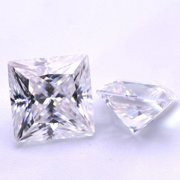

d color vvs princess cut moissanite k gold with stone ring necklace inlay 3ct 2ct 1ct1, Black