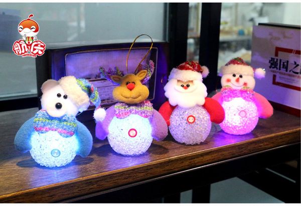 Led Snowman Deer Bear Christmas Decoration Flash Luminous Lighted