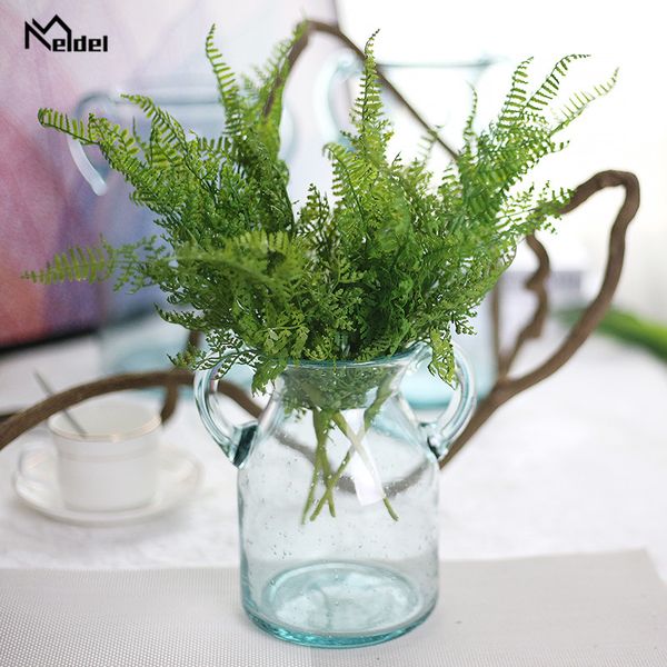 

meldel green plastic artificial boston fern leaves simulation leaves green fern plants home table decor craft pe fake foliage