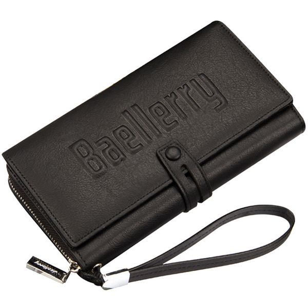 

wallets business mens long wallet pu leather zipper and hasp purses multiple card slots wear-resistant handbags wbl66, Red;black