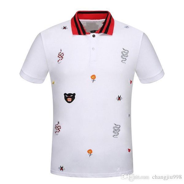 

2019 весна роскошная италия tee футболка дизайнерские рубашки high street вышивка подвязки змеи маленькая пчела печать одежда мужская брендо, White;black