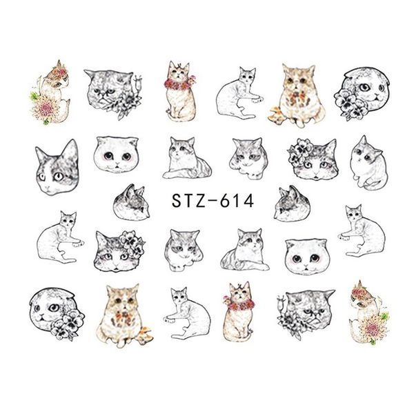 

women's nail sticker cute cartoon unicorn watery manicure applique diy pattern colorful nail sticker, Black