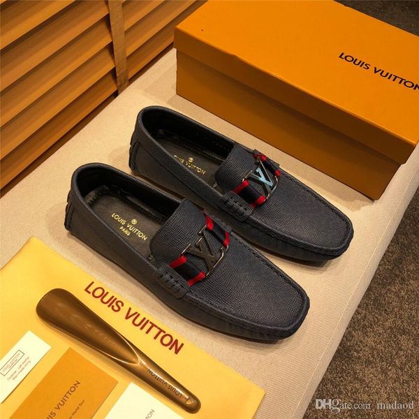 

19ff red mens moccasins loafers suede men shoes luxury brands soft leather shoes mocassin homme mens casual slip on driving male shoe kkkkk, Black