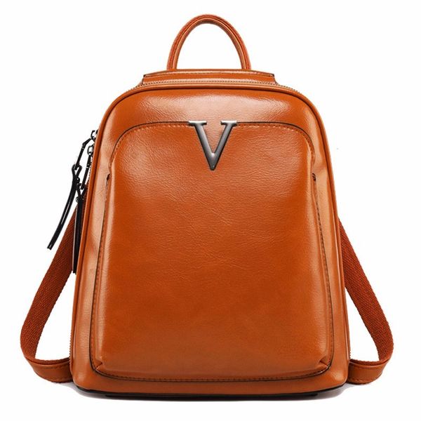 

genuine leather women backpack cross body messenger shoulder bags cowhide school daypack fashion retro female rucksack knapsack