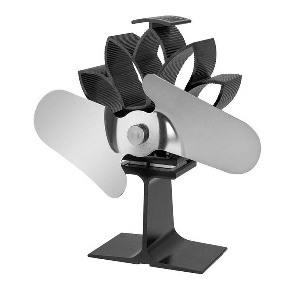 

2 blades heat powered stove fireplace eco friendly fan silent fuel saving wood 448a