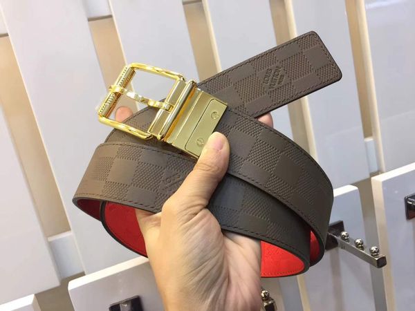 

высокое качество роскоши пояса мужские и женские золотые и серебряные иглы пряжки ремня ширина 3.4cm бренда классический ремень без коробки, Black;brown