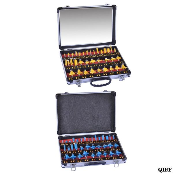 

35pcs 1/4"(6.35mm) diy tools handle wood router bit mill engraving trim woodworking cutter trimming knife forming milling