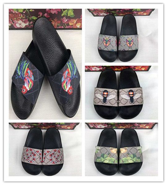 

2019 резиновые слайды тапочки мода мужчины женщины дизайнер слайды обувь лето широкие плоские скользкие сандалии тапочки флип-флоп