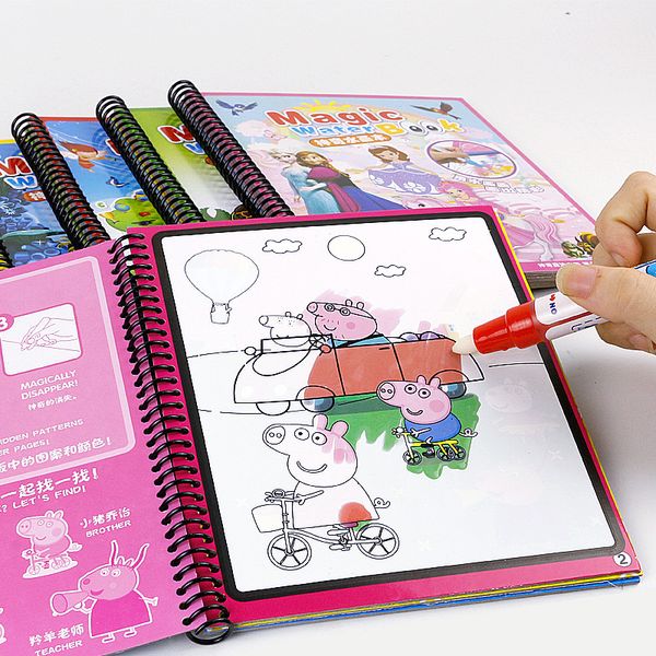 Acheter Montessori Coloring Book Doodle Stylo Magique Peinture Planche à Dessin Pour Enfants Jouets Magique Dessin à Leau Livre Livre Cadeau