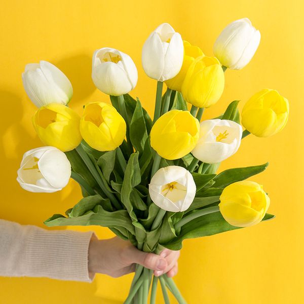 

10pcs tulip fake flower home decoration flower artificial flower, bouquet, wedding decoration flower, handmade homemade wreath