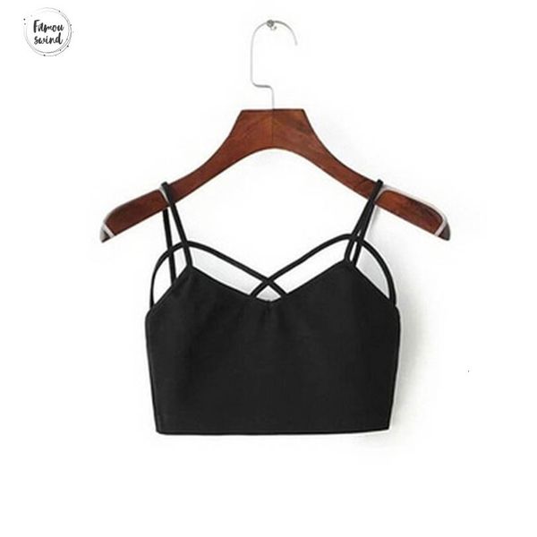 

женщины tank tops cut sexy out белый бюстгальтер бюстье crop top bralette strappy вязания обрезанные blusas camis бинты холтер трусиков, White
