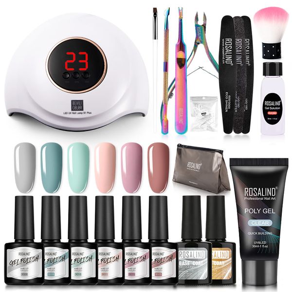 

rosalind gel polish manicure set for nail kit with 36w led uv nail lamp machine tools gel polish varnishes set