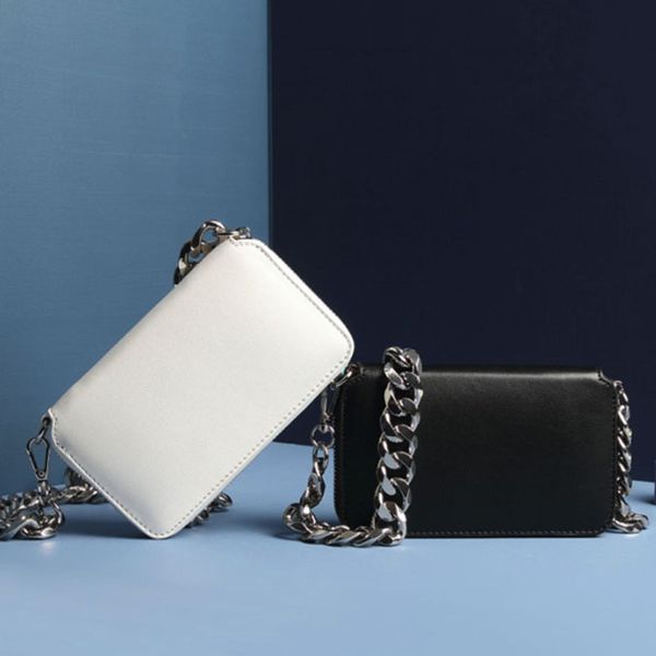 

2020 monogrammed letters genuine cow leather crossbody bags for women fashion thick chain design shoulder bag with chain purse