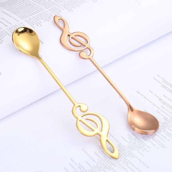 

multicolor 304 stainless steel small spoons rainbow note coffee spoon dessert spoon spoon soup snow bar stirring spoons t3202