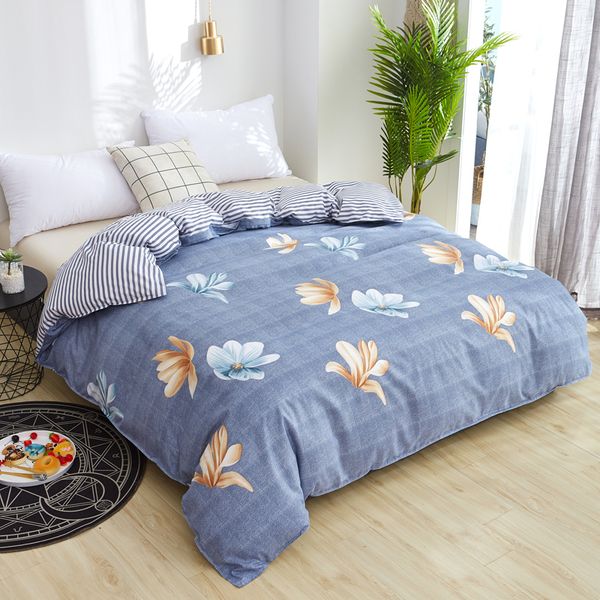 Orchid Stripe Butterfly Home Textile Bedding Set Cover Set King