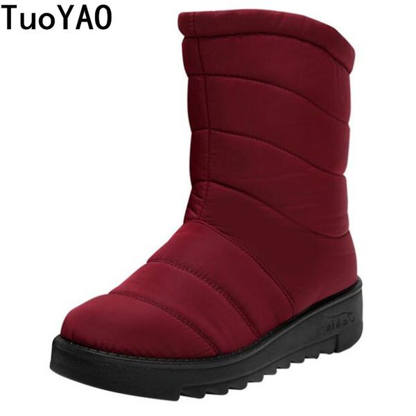 

snow boots women waterproof woman shoes women's boots thick plush warm winter waterproof mother shoes ladies ankle boot, Black