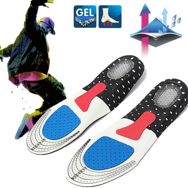 

women men gel ortc sport running insoles insert shoe pad arch support cushion, Black