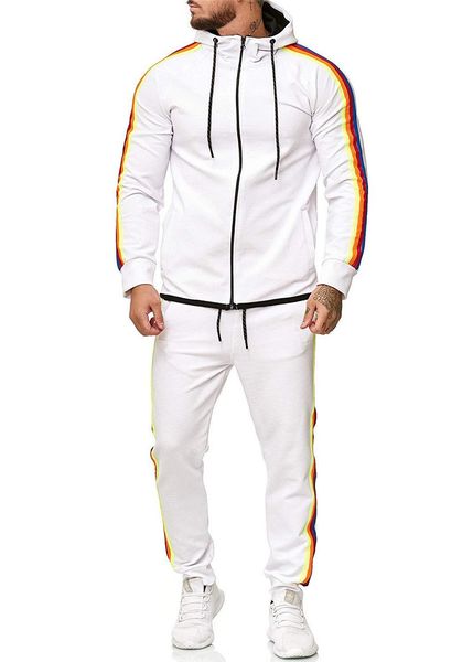 

Mens Designer Panelled Tracksuits Sprng Autumn Solid Cardigan Sets Mens Hooded Sports Suits