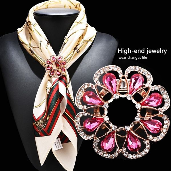 

qiong fu t sun flower brooch ladies large wedding pin brooch new scarf jewelry gift, Gray