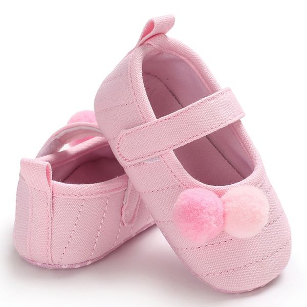 

cute toddler baby girl soft sole shoes prewalker pom pom walker newborn infant flat shoes 0-1 years old autumn spring