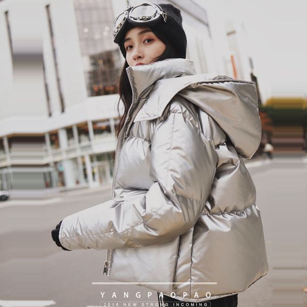 

2018 new winter women short coat down parkas hooded thick down jacket korean style women coats slim ladies snow wear lj179, Black