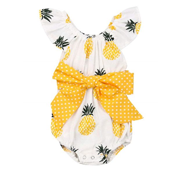 

newborn infant baby girl romper lace halter backless jumpsuit romper bodysuit sunsuit outfits set, Blue