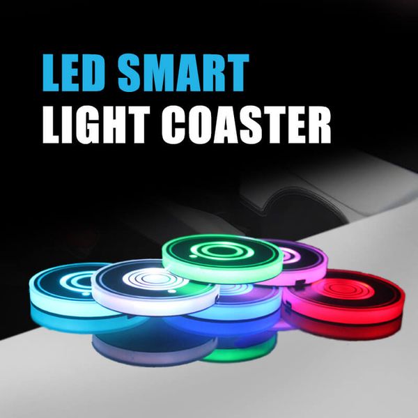 

car led light colorful water cup lights mat car atmosphere accessories parts