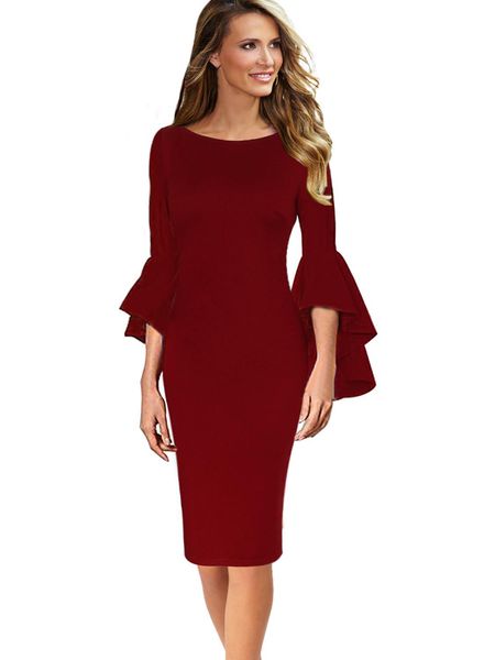 

vfemage женщины осенняя мода урожай pinup формальное коктейль bodycon платье карандаш оболочки элегантный длинные рукава flare белл 1703, Black;gray
