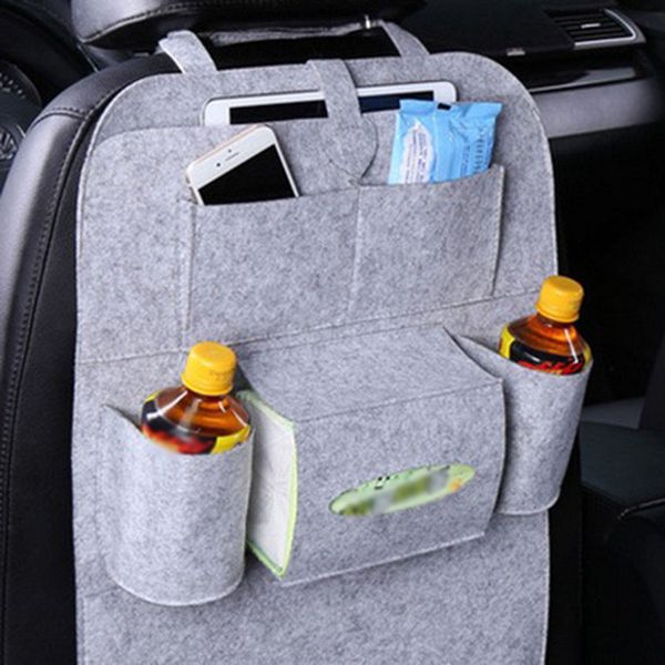 

multiple-pockets car seat back organizer multifunctional wool felt storage container hanging box vehicle storage bag car-styling