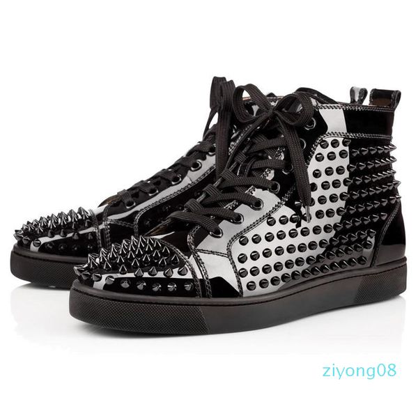 

designer shoes men women chaussures studded spike sneakers triple black white red leather suede flat bottoms casual shoe 36-47 z08