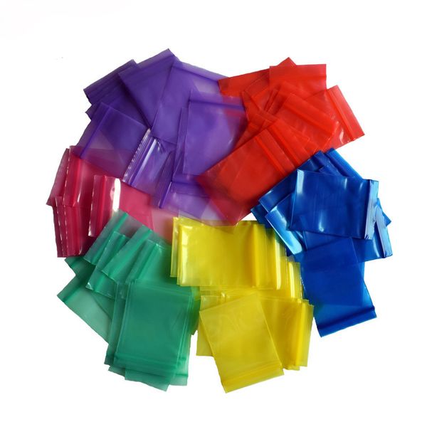 

100 pcs/pack 7 sizes mini zip lock baggies plastic packaging bags small plastic zipper bag ziplock packing storage bags for jewelry tobacco