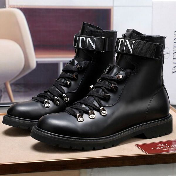 

luxury new winter and winter boots calfskin military boots high-end women's shoes with thick martin boot fur snow boots female, Black