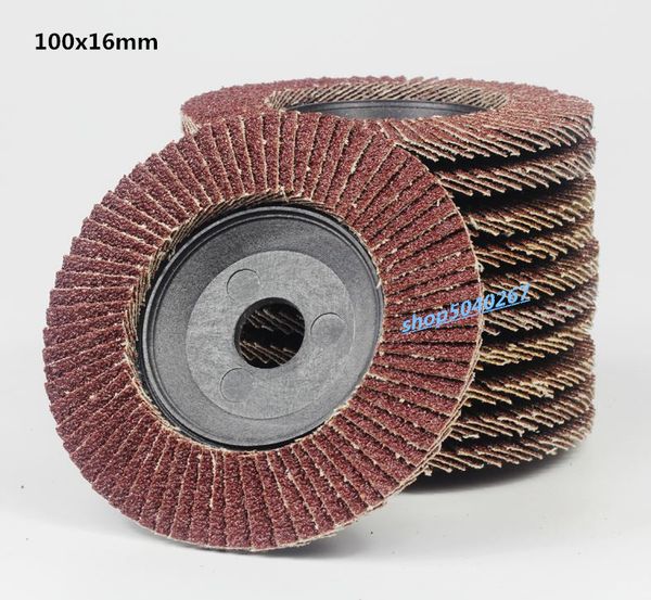 

10pcs / серия 100x16mm 80 грит полировка шлифовального круга быстрое шлифование лоскут диск для удаления ржавчины и полировки металлических